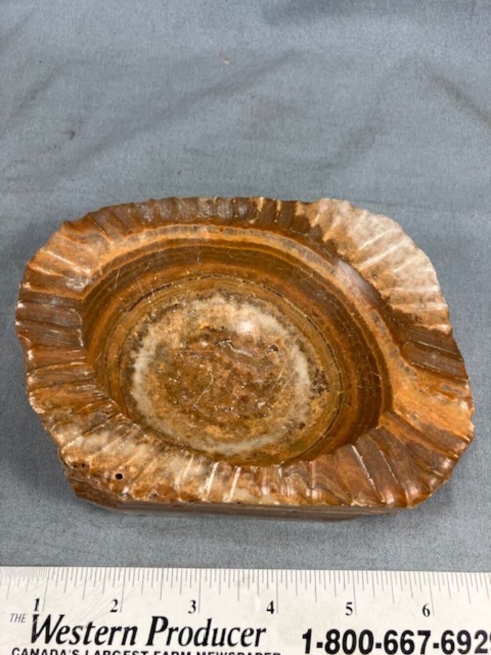 Vintage Alabaster Trinket Dish 7"